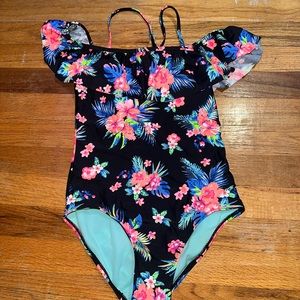 Flowered bathing suit